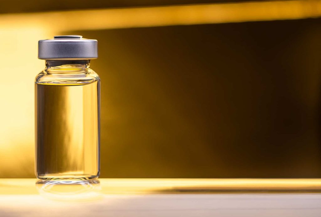 Luxury golden vaccine bottle
